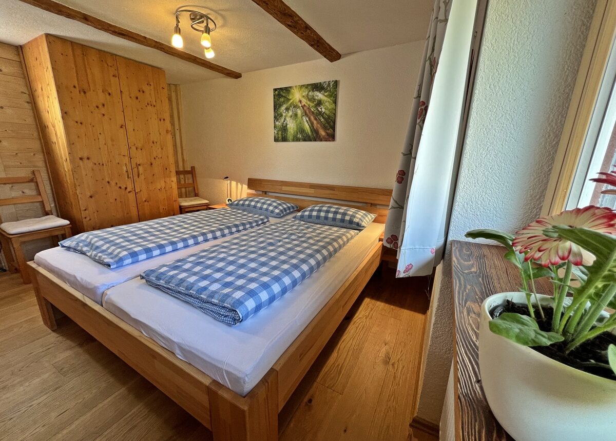 Ferienwohnung Schneeflocke Schlafzimmer mit Doppelbett